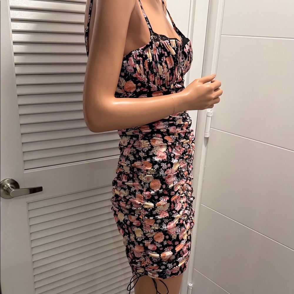 For Love & Lemons Stylish Multicolor Ruched Dress medium - Picture 6 of 10